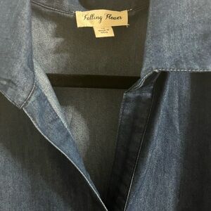 Falling Flower Denim Dress